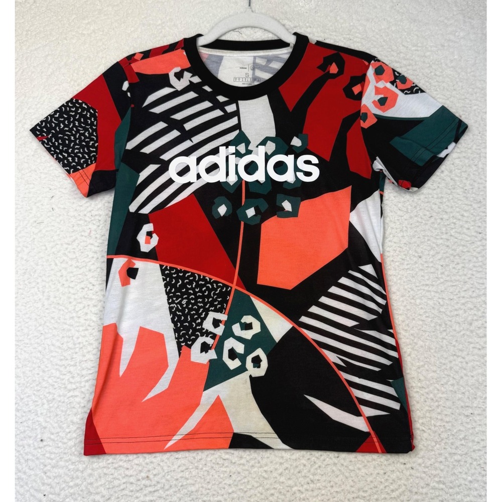 Adidas Farm Rio Shirt‎ Womens Small Multicolor Geometric Abstract Crew Neck Tee
